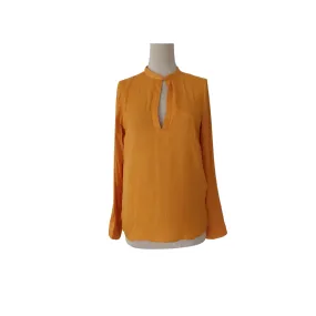 ZARA Yellow Flat Collar Front Key-hole Blouse | Gently Used |